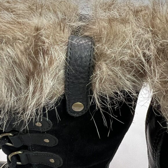 Sorel Joan of Artic Waterproof Boots Womens Sz 6 Black Quarry Suede Winter Snow - Picture 13 of 15